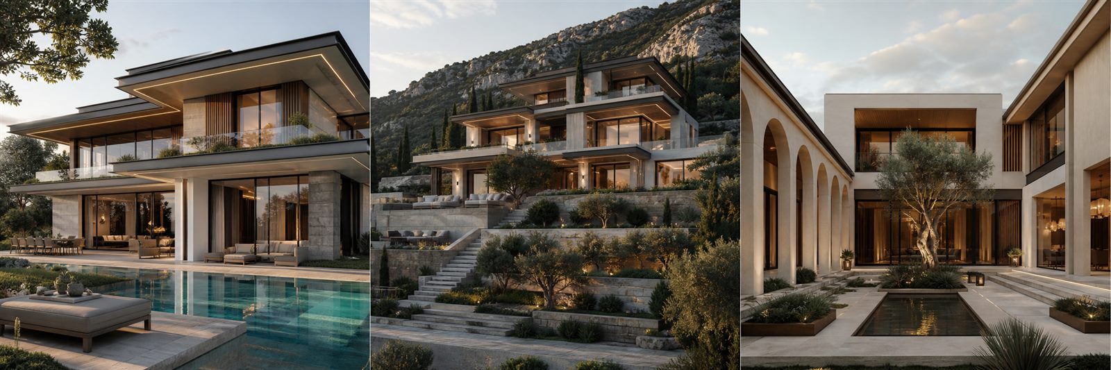 Dubleks ve Tripleks Villa örnek 3D konseptleri